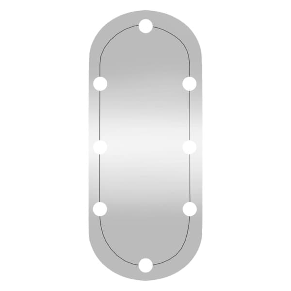 vidaXL vægspejl med LED-lys 35x70 cm oval glas -  Spejle