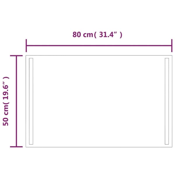 vidaXL badeværelsesspejl med LED-lys 80x50 cm -  Spejle