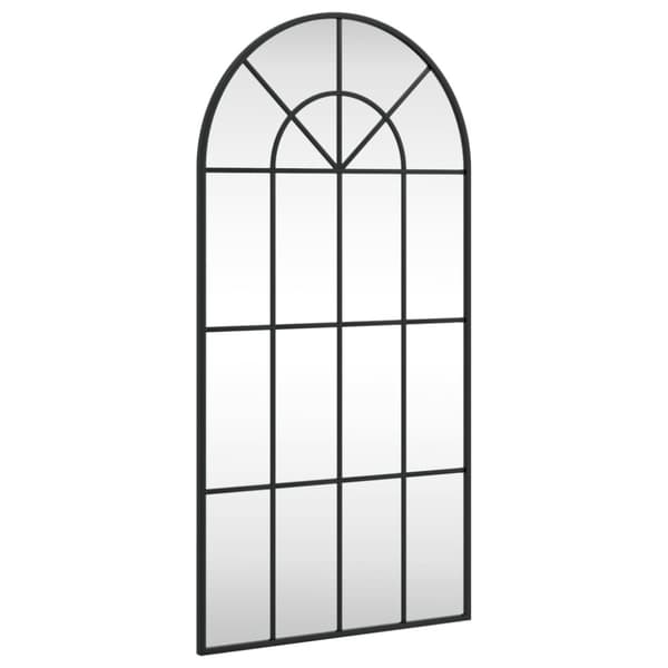 vidaXL vægspejl 50x100 cm buet jern sort -  Spejle