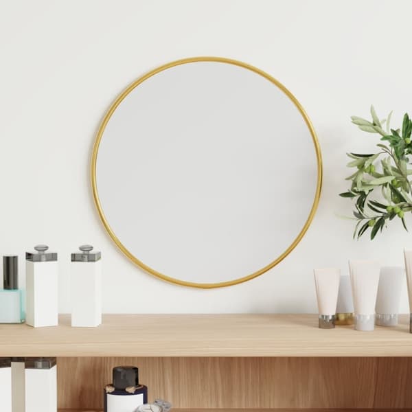 vidaXL Väggspegel guld Ø 30 cm rund -  Speglar