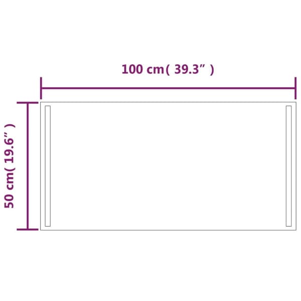 vidaXL Badrumsspegel LED 100x50 cm -  Speglar