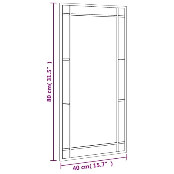vidaXL Seinäpeili musta 40x80 cm suorakulmio rauta -  Peilit