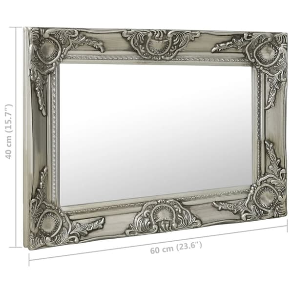 The Living Store Väggspegel barockstil 60x40 cm silver -  Speglar