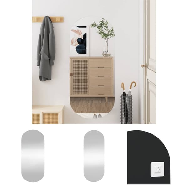 The Living Store Väggspegel 40x90 cm glas oval -  Speglar