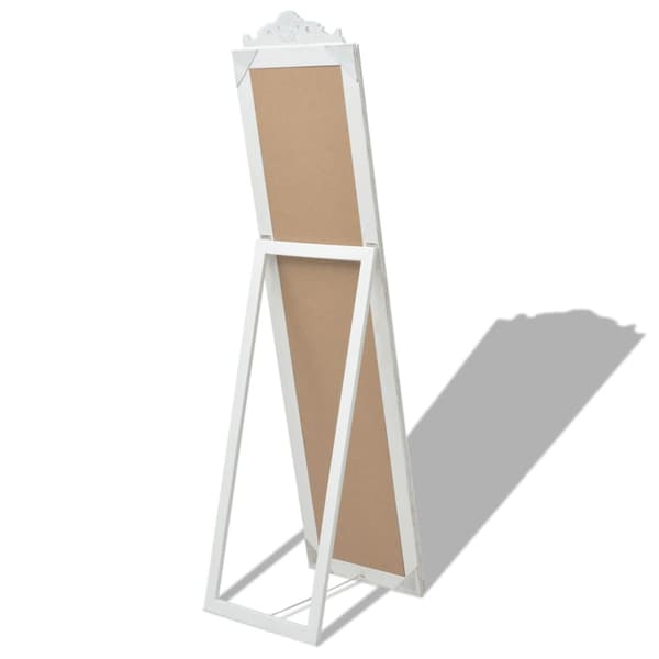 The Living Store fritstående spejl 160x40 cm barokstil hvid -  Spejle