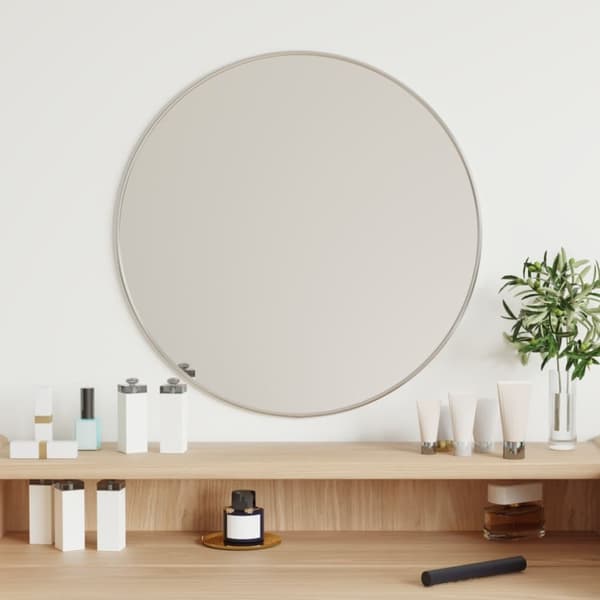 The Living Store vægspejl Ø 50 cm rund sølvfarvet -  Spejle