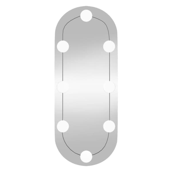 The Living Store vægspejl med LED-lys 20x50 cm oval glas -  Spejle