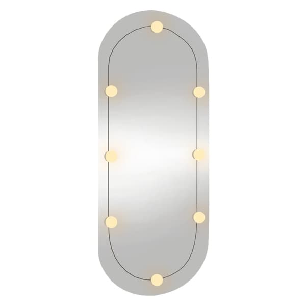 The Living Store vægspejl med LED-lys 40x90 cm oval glas -  Spejle