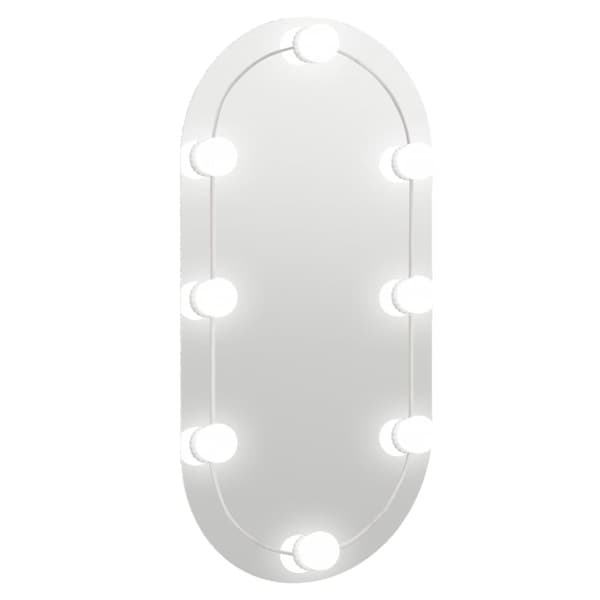 The Living Store Spegel med LED-lampor 80x40 cm glas oval - Speglar