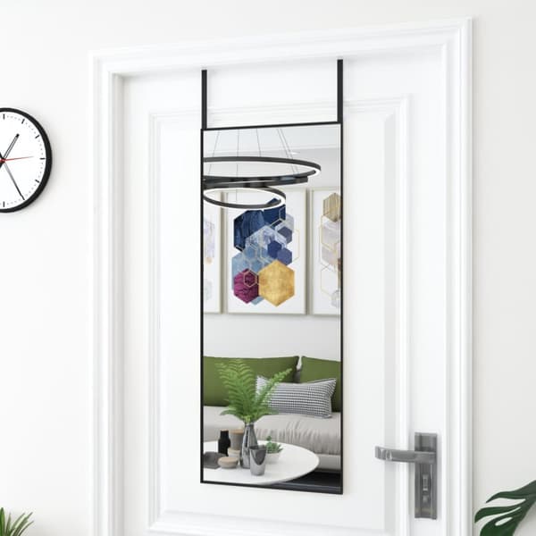 The Living Store dørspejl 40x100 cm glas og aluminium sort -  Spejle