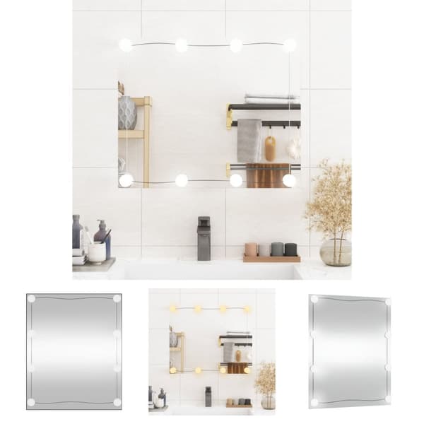 The Living Store Väggspegel med LED-belysning 50x60 cm glas rektangulär -  Speglar
