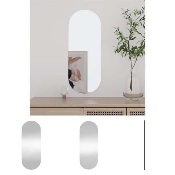 The Living Store Väggspegel 20x50 cm glas oval -  Speglar
