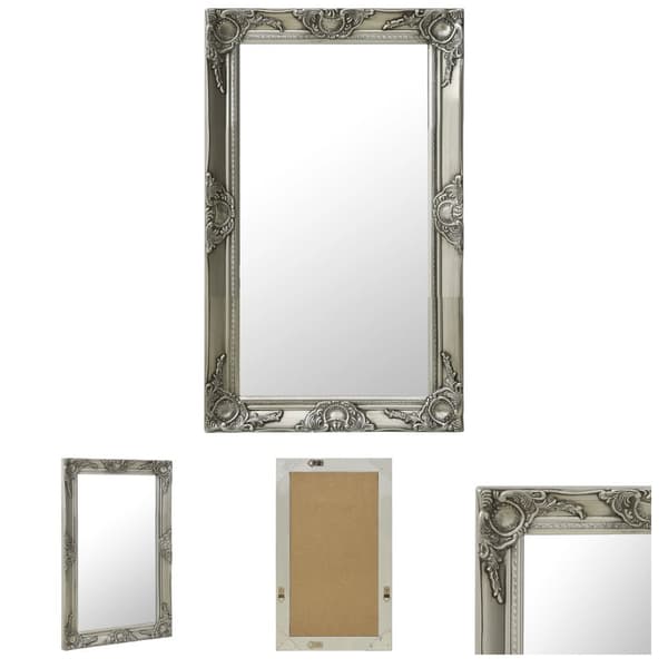 The Living Store Väggspegel barockstil 50x80 cm silver -  Speglar