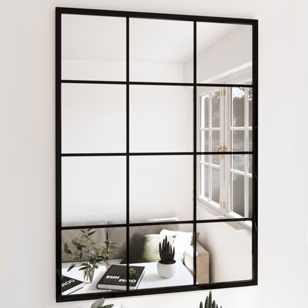 The Living Store vægspejl 2 stk. 80x60 cm metal sort -  Spejle