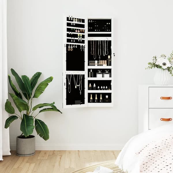 The Living Store væghængt spejlskab med LED-lys hvid -  Spejle