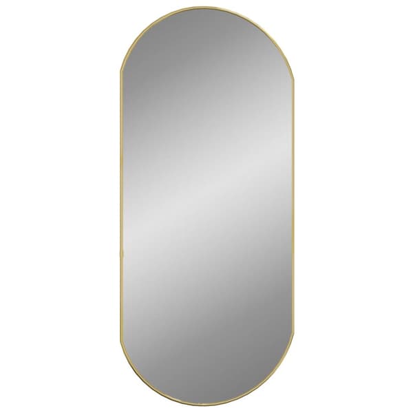 The Living Store vægspejl 90x40 cm oval guldfarvet -  Spejle