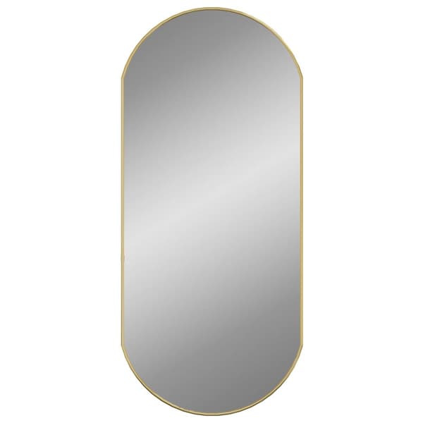 The Living Store vægspejl 90x40 cm oval guldfarvet -  Spejle