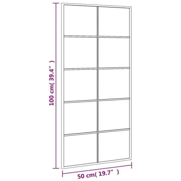 The Living Store Väggspegel svart 50x100 cm rektangulär järn -  Speglar