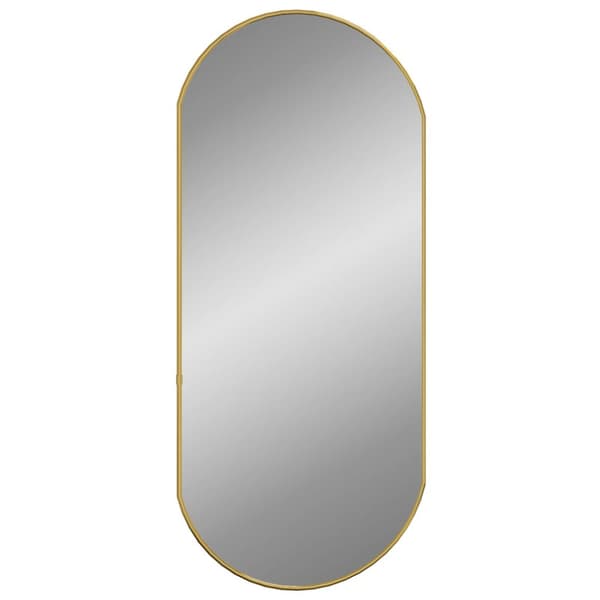 The Living Store vægspejl 80x35 cm oval guldfarvet -  Spejle