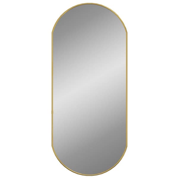 The Living Store vægspejl 80x35 cm oval guldfarvet -  Spejle