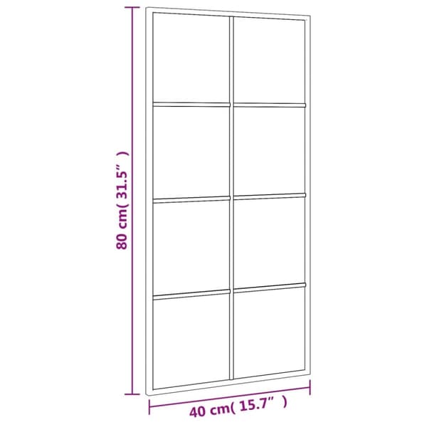 The Living Store vægspejl 40x80 cm rektangulært jern sort -  Spejle