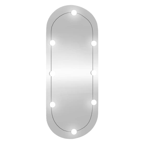 The Living Store vægspejl med LED-lys 45x100 cm oval glas -  Spejle