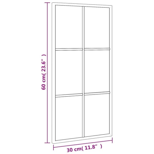 The Living Store Väggspegel svart 30x60 cm rektangulär järn -  Speglar