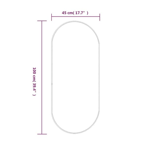 The Living Store vægspejl 100x45 cm oval sort -  Spejle