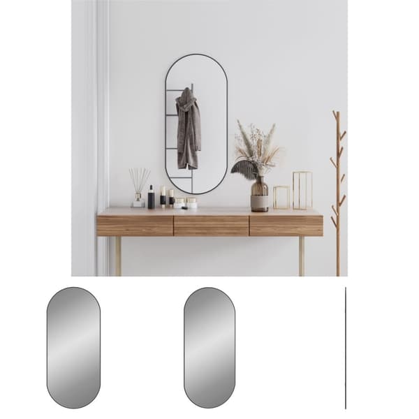 The Living Store Seinäpeili musta 100x45 cm ovaali -  Peilit