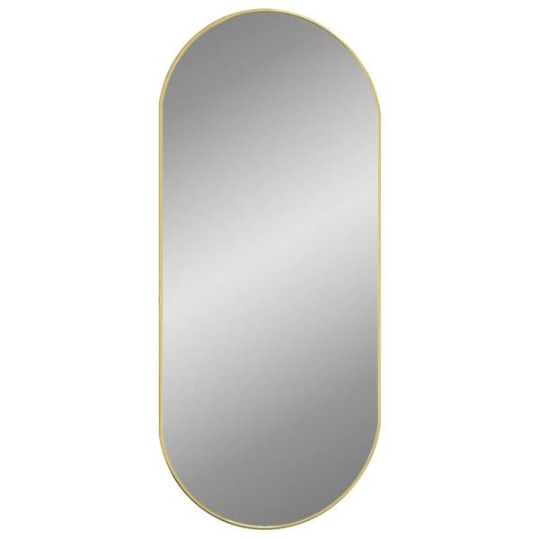 The Living Store vægspejl 100x45 cm oval guldfarvet -  Spejle