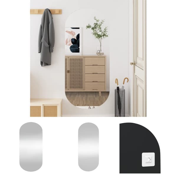 The Living Store vægspejl 45x100 cm ovalt glas -  Spejle