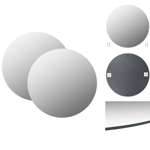 Spejle - Living vægspejle 2 stk. 50 cm rundt glas