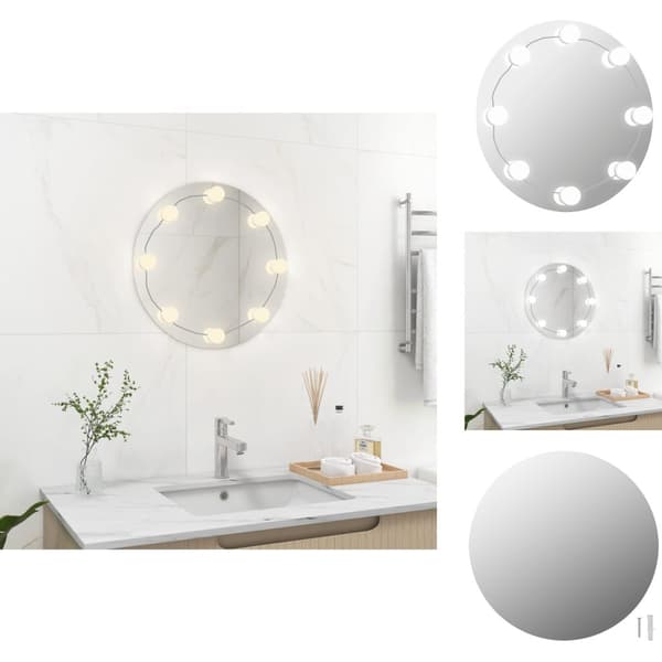 Spejle - Living vægspejl med LED-lys rundt glas