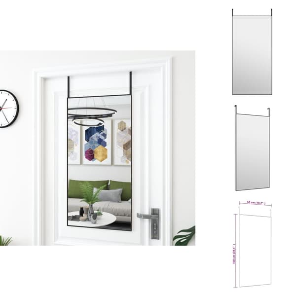 Spejle - Living dørspejl 50x100 cm glas og aluminium sort