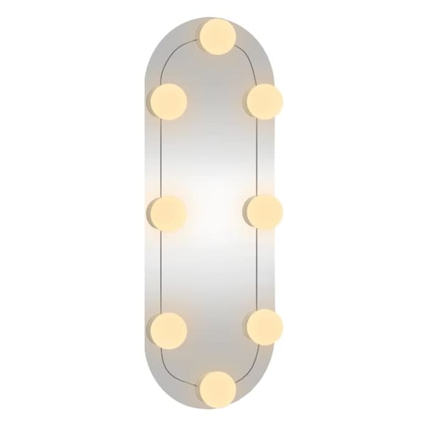 Spejle - Living vægspejl med LED-lys 15x40 cm oval glas