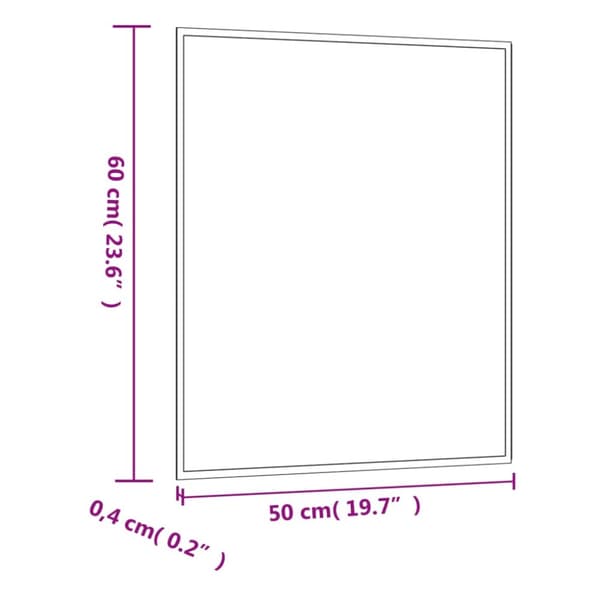 Spejle - Living vægspejl 50x60 cm rektangulær glas