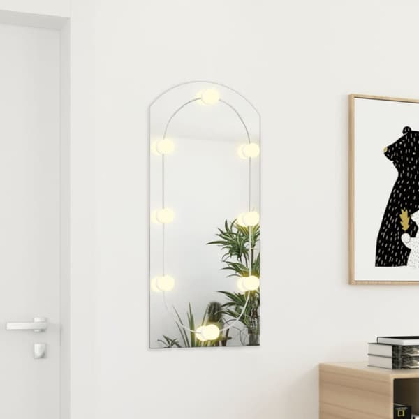 Speglar - Living Spegel med LED-lampor 90x45 cm glas valvformad (335864+326089)