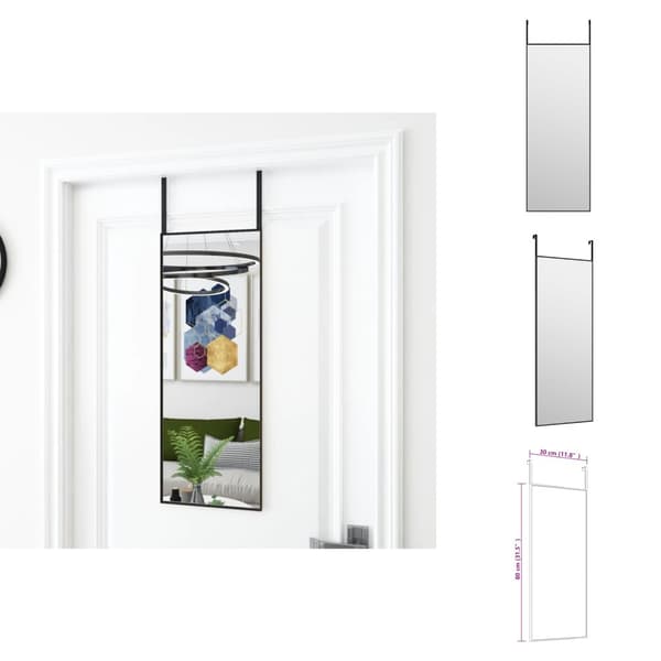 Speglar - Living Dörrspegel svart 30x80 cm glas och aluminium