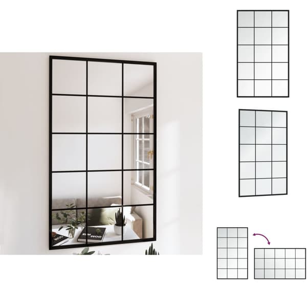 Peilit - Living Seinäpeilit 3 kpl musta 100x60 cm metalli