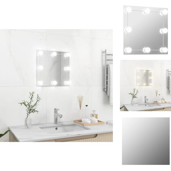 Peilit - Living Seinäpeili LED-valoilla neliö lasi