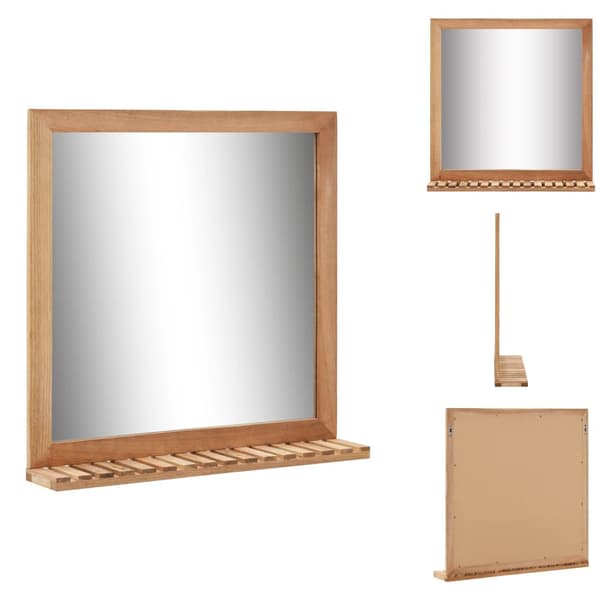 Speglar - Living Badrumsspegel 60x12x62 cm massivt valnötsträ