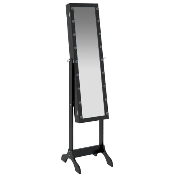 Spejle - Living fritstående spejl med LED 34x37x146 cm sort