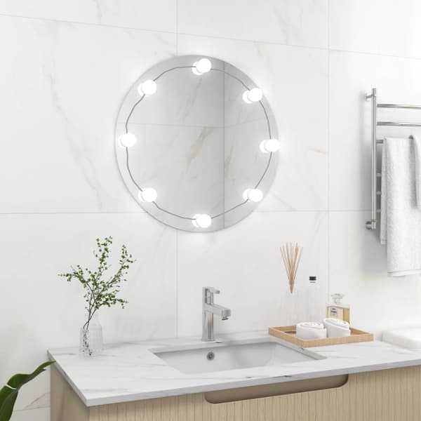 Speglar - Living Väggspegel med LED-belysning rund
