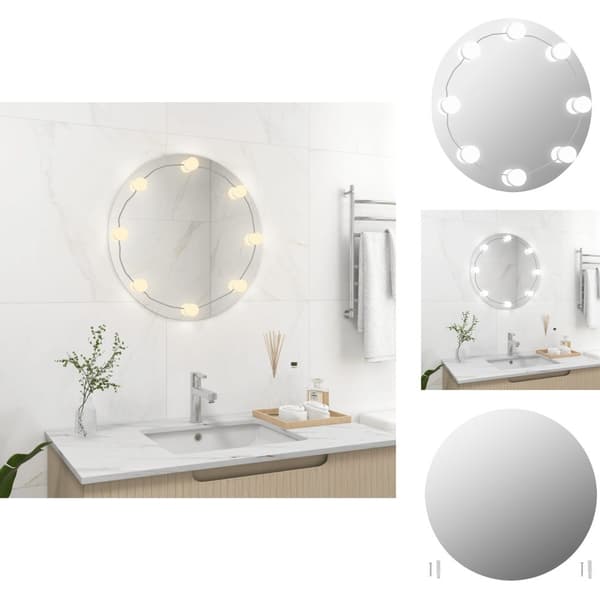 Spejle - Living vægspejl med LED-lys rundt glas
