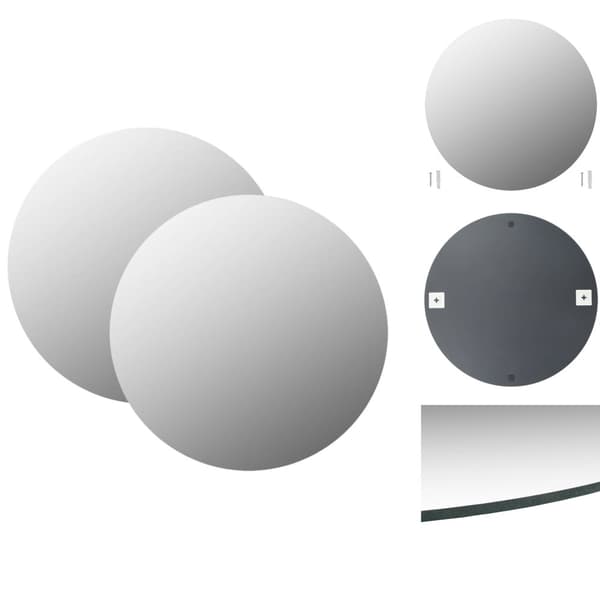 Spejle - Living vægspejle 2 stk. 60 cm rundt glas