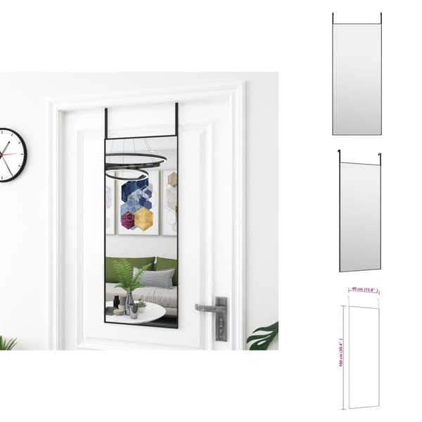 Spejle - Living dørspejl 40x100 cm glas og aluminium sort
