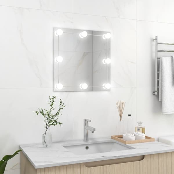 Spejle - Living vægspejl med LED-lys firkantet glas