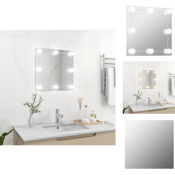 Spejle - Living vægspejl med LED-lys firkantet glas