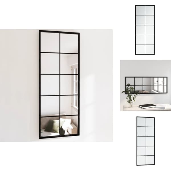 Spejle - Living vægspejl 100x40 cm metal sort