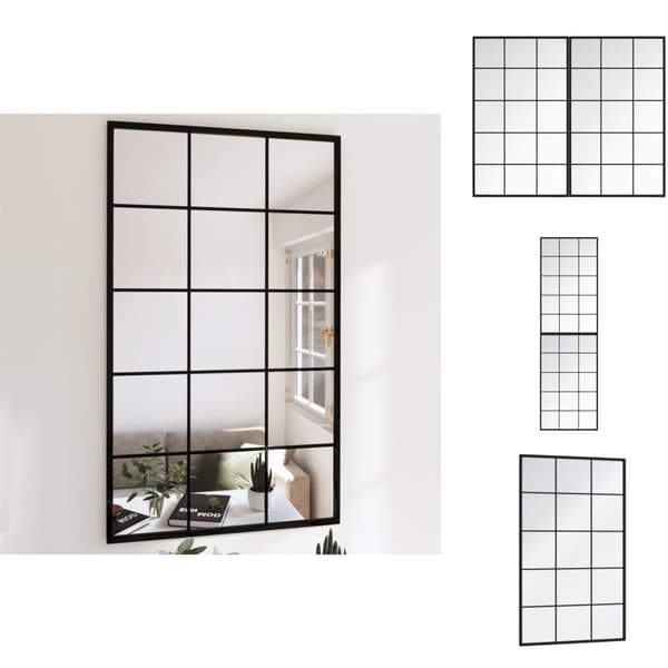 Peilit - Living Seinäpeilit 2 kpl musta 100x60 cm metalli